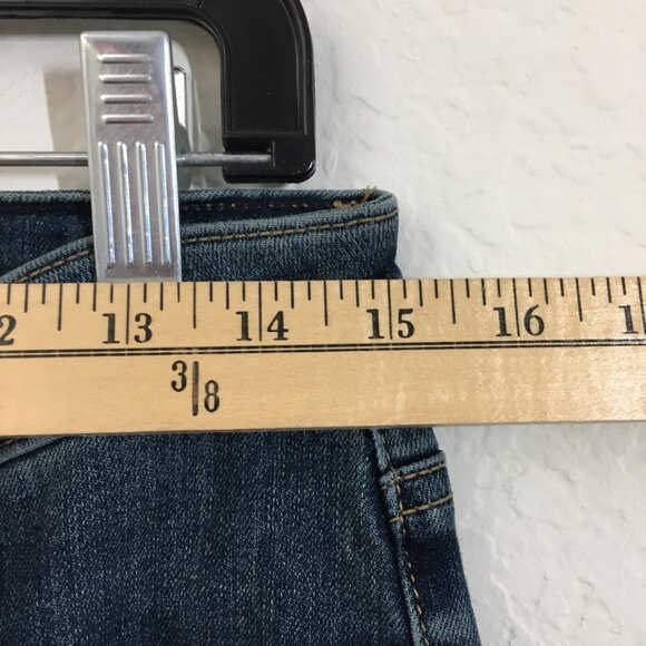 Seven 7 Boot cut Fashion Jeans Women Size 6 High Rise Step Fray Hem Blue Denim - Picture 4 of 14